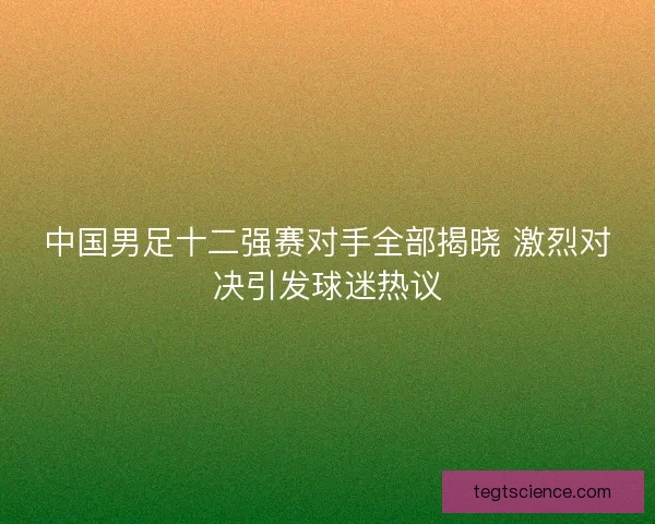 中国男足十二强赛对手全部揭晓 激烈对决引发球迷热议